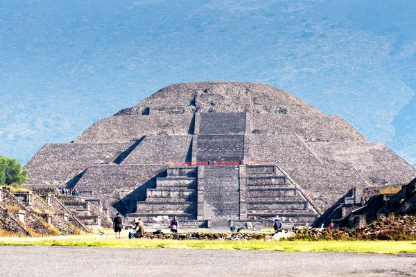 Widok Piramidy Teotihuacan Starożytnego Mezoamerykańskiego Miasta Meksyku Położony Dolinie Meksyku — Zdjęcie stockowe