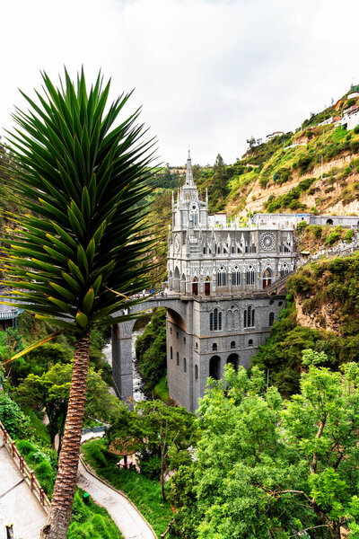 Most beautiful churches in the world. Sanctuary Las Lajas built in Colombia close to the Ecuador border