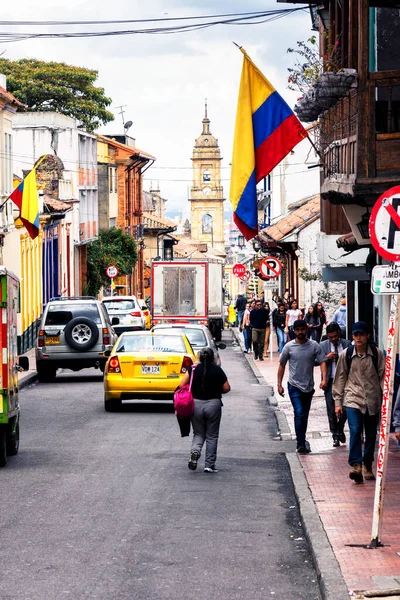 Bogota Colombia Nov 2019 Vista Una Encantadora Colorida Calle Distrito — Foto de Stock