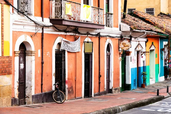 Bogota Colômbia Nov 2019 Vista Uma Encantadora Rua Colorida Animada — Fotografia de Stock