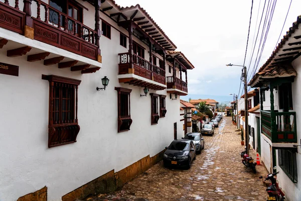 VILLA DE LEYVA, COLOMBIA - 12 Kasım 2019: Boyaca Bölgesi, Kolombiya, Güney Amerika 'daki Villa de Leyva' nın eski cennet şehri