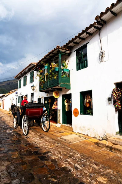 VILLA DE LEYVA, COLOMBIA - 12 Kasım 2019: Boyaca Bölgesi, Kolombiya, Güney Amerika 'daki Villa de Leyva' nın eski cennet şehri