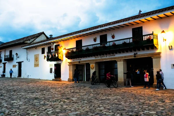 VILLA DE LEYVA, COLOMBIA - 12 Kasım 2019: Boyaca Bölgesi, Kolombiya, Güney Amerika 'daki Villa de Leyva' nın eski cennet şehri