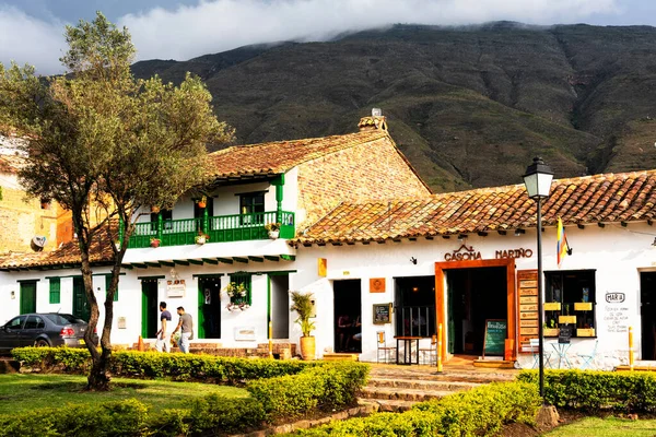 VILLA DE LEYVA, COLOMBIA - 12 Kasım 2019: Boyaca Bölgesi, Kolombiya, Güney Amerika 'daki Villa de Leyva' nın eski cennet şehri