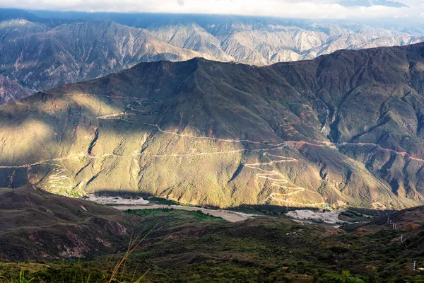 Vista Cânion Chicamocha Colômbia Cordilheira Dos Andes América Sul — Fotografia de Stock