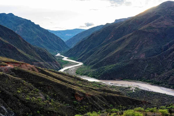 Vista Cânion Chicamocha Colômbia Cordilheira Dos Andes América Sul — Fotografia de Stock