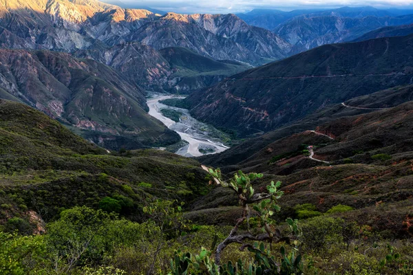 Vista Cânion Chicamocha Colômbia Cordilheira Dos Andes América Sul — Fotografia de Stock