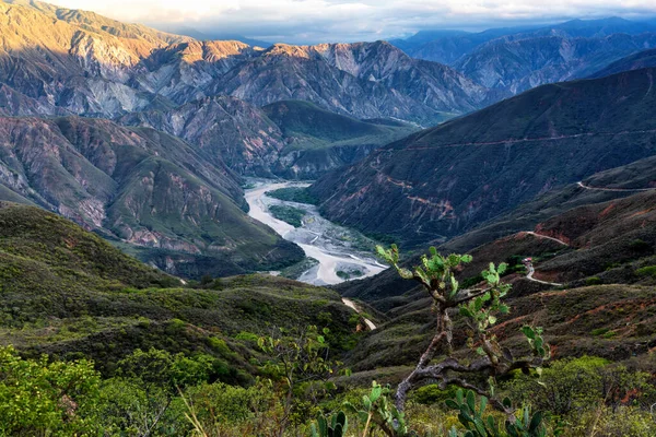 Vista Cânion Chicamocha Colômbia Cordilheira Dos Andes América Sul — Fotografia de Stock