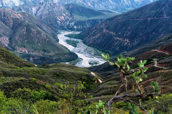 Vista Cânion Chicamocha Colômbia Cordilheira Dos Andes América Sul — Fotografia de Stock