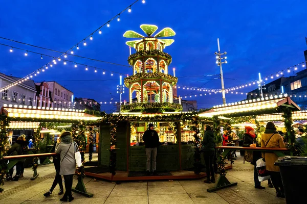 Katowice Polónia Dec 2019 Mercado Tradicional Natal Centro Cidade Katowice — Fotografia de Stock