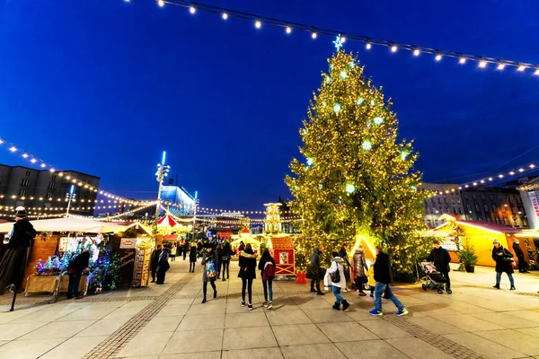 Katowice Polónia Dec 2019 Mercado Tradicional Natal Centro Cidade Katowice — Fotografia de Stock