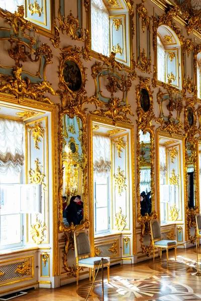 San Petersburgo Moscú Rusia Abril 2019 Interior Del Palacio Pedro — Foto de Stock