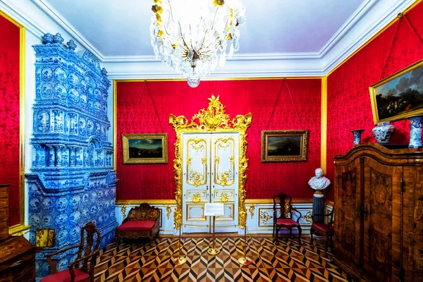 Saint Petersburg Moscow Rússia Abril 2019 Interior Palácio Pedro Peterhof — Fotografia de Stock