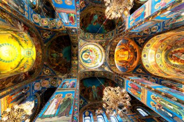 St. Petersburg, Rusya 'da Kan Döken Kurtarıcı Kilisesi' nin İçi