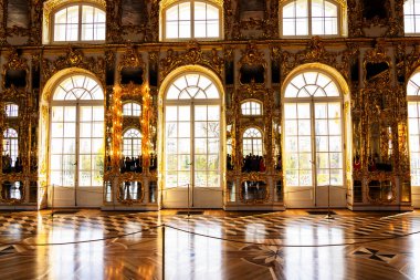 SAINT PETERSBURG, RUSSIA - 30 Nisan 2019: Catherine Sarayı İçişleri, Tsarskoye Selo, Puşkin, Rusya