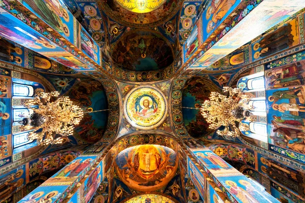 Interior Iglesia Del Salvador Sobre Sangre Derramada San Petersburgo Rusia —  Fotos de Stock