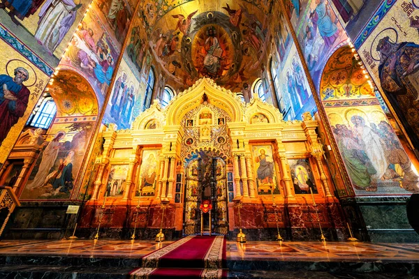 Interior Igreja Salvador Sangue Derramado São Petersburgo Rússia — Fotografia de Stock