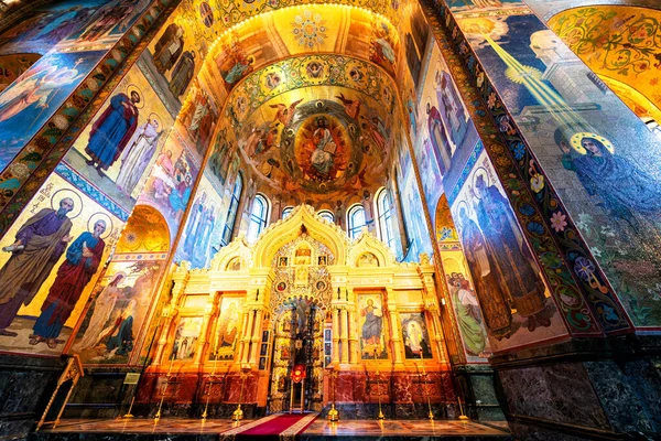 Interior Igreja Salvador Sangue Derramado São Petersburgo Rússia — Fotografia de Stock