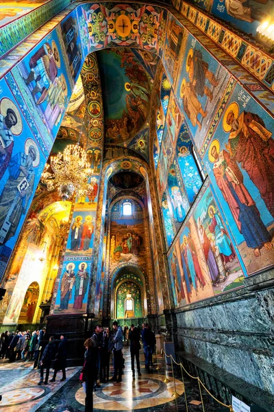 San Petersburgo Rusia Abril 2019 Interior Iglesia Del Salvador Sobre — Foto de Stock