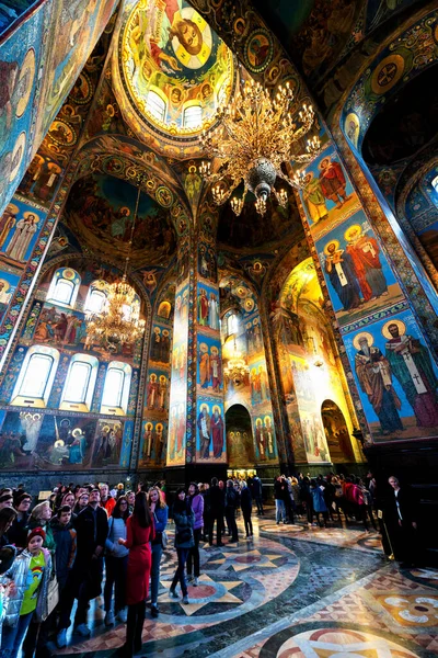 San Petersburgo Rusia Abril 2019 Interior Iglesia Del Salvador Sobre — Foto de Stock