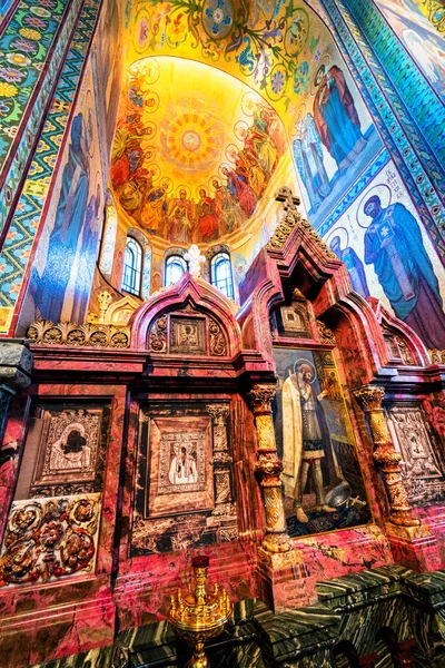 Interior Iglesia Del Salvador Sobre Sangre Derramada San Petersburgo Rusia — Foto de Stock