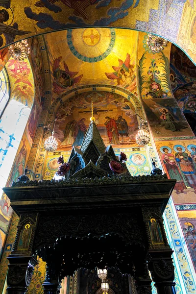 Interior Iglesia Del Salvador Sobre Sangre Derramada San Petersburgo Rusia — Foto de Stock