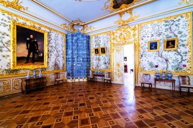 SAINT PETERSBURG, RUSSIA - 30 Nisan 2019: Catherine Sarayı İçişleri, Tsarskoye Selo, Puşkin, Rusya