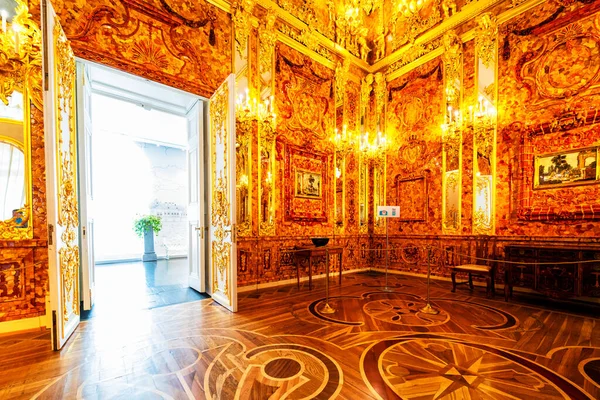 Petersburg Russia April Interior Catherine Palace Amber Room April 2019 — стокове фото