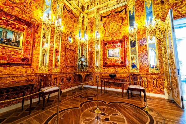 Petersburg Rússia Abril Interior Palácio Catarina Amber Room Abril 2019 — Fotografia de Stock