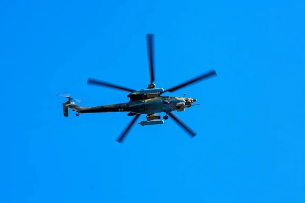 Helicópteros Ataque Força Aérea Russa Mil Voo — Fotografia de Stock