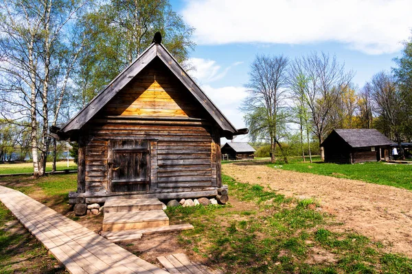 Yurievo Russie Mai 2019 Vitoslavlitsy Parc Patrimoine Architectural Bois Bâtiment — Photo