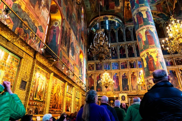 Moscú Rusia Mayo 2019 Interior Catedral Uspenski Situada Plaza Catedral —  Fotos de Stock