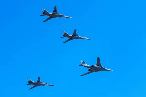 Moscow Ryssland Maj 2019 Tupolev 160 Flyger Med Och Gör — Stockfoto