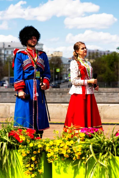 Moscow Russia May 2019 Artists Performing Song Moscow Festival Moscow — Stock Photo, Image