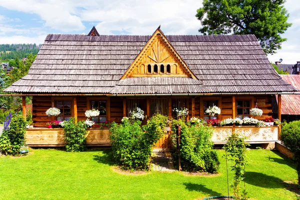 Rumah Kayu Tradisional Zakopane Polandia Zakopane Adalah Tujuan Wisata Yang — Stok Foto