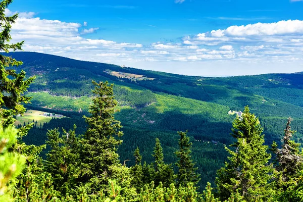 Blick Auf Wanderwege Und Den Nationalpark Riesengebirge Der Grenze Zwischen — Stockfoto