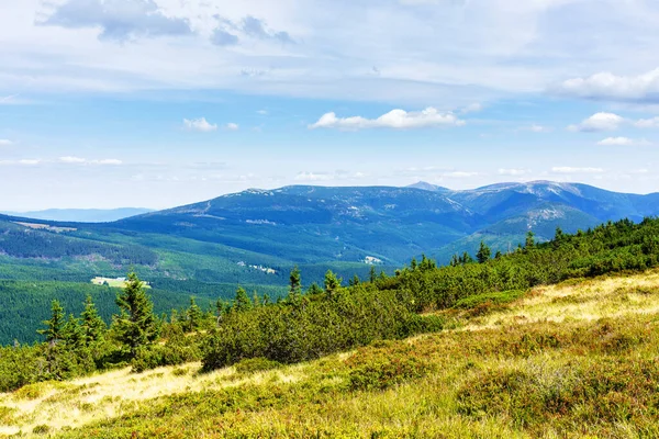 Blick Auf Wanderwege Und Den Nationalpark Riesengebirge Der Grenze Zwischen — Stockfoto