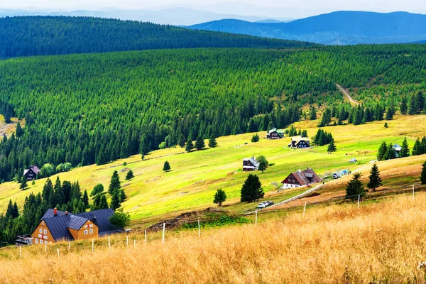 Pohled Turistické Stezky Krkonošský Národní Park Pomezí Polska České Republiky — Stock fotografie