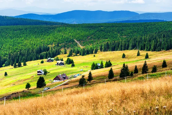 Blick Auf Wanderwege Und Den Nationalpark Riesengebirge Der Grenze Zwischen — Stockfoto