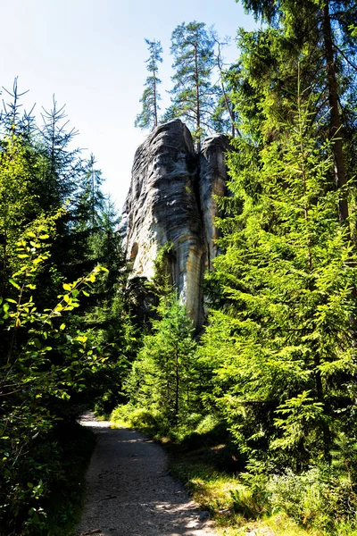 Park Narodowy Adrspach Teplice Rock Miasto Piaskowcowych Skał Szczyty Formacje — Zdjęcie stockowe