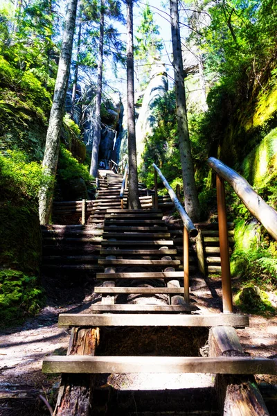 Parque Nacional Adrspach Teplice Rock Cidade Arenito Picos Rocha Formações — Fotografia de Stock