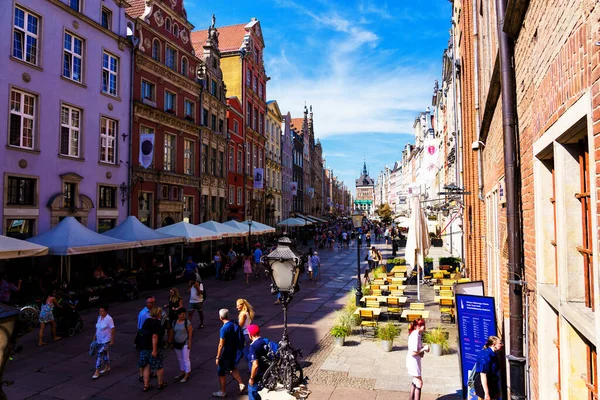 Gdansk Poland Aug 2019 폴란드 그단스크 타운의 롱스트리트에 — 스톡 사진