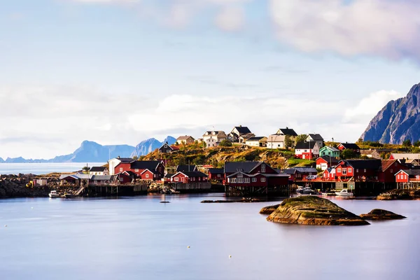 Vesnice Tind Reine Souostroví Lofoten Nordland Norsko Lofoten Oblíbenou Turistickou — Stock fotografie