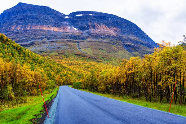 Tamok Valley Tamokdalen Pohjois Norjassa Alkusyksystä Pilvisenä Päivänä — kuvapankkivalokuva