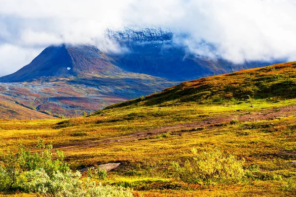 Vista Superior Del Hermoso Paisaje Otoñal Ciudad Tromso Norte Noruega —  Fotos de Stock