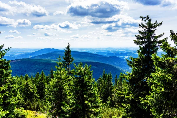 Blick Auf Wanderwege Und Den Nationalpark Riesengebirge Der Grenze Zwischen — Stockfoto