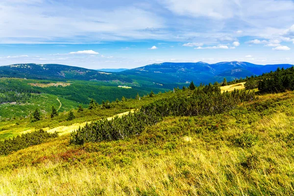 Blick Auf Wanderwege Und Den Nationalpark Riesengebirge Der Grenze Zwischen — Stockfoto