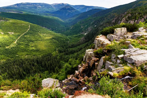 Pancava Waterval Krkonose Reuzengebergte Karkonosze Krkonose Tsjechië — Stockfoto