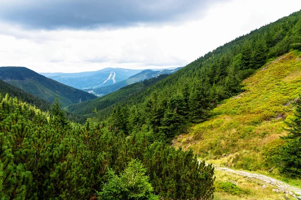 Veduta Dei Sentieri Escursionistici Del Parco Nazionale Delle Montagne Karkonosze — Foto Stock