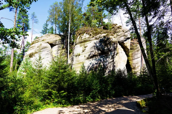 Park Narodowy Adrspach Teplice Rock Miasto Piaskowcowych Skał Szczyty Formacje — Zdjęcie stockowe